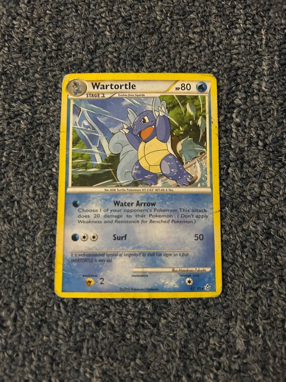 Pokemon Wartortle Trading Card - Blue and Yellow